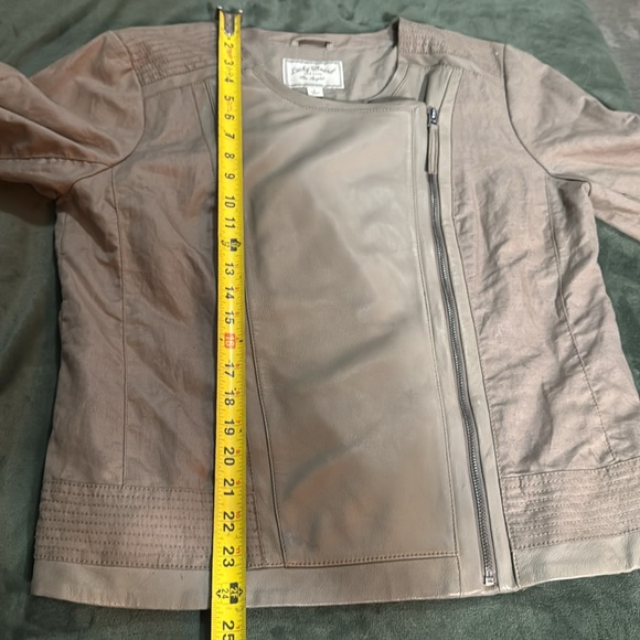 LUCKY BRAND women’s Lamb leather beige jacket size Large - Picture 5 of 8